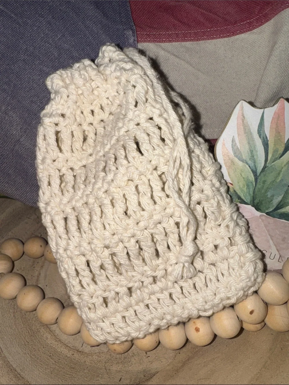 100% cotton Handmade soap bag.